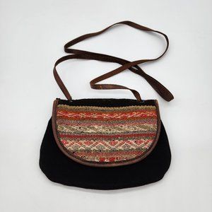 Aliento Designs Crossbody Sling Clutch Bag Womens Leather Black Bolivia